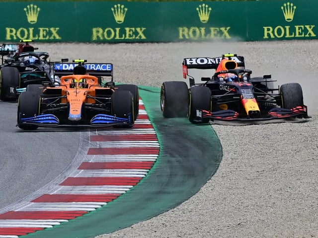 Sergio Perez said his race was done and dusted on lap 4 when he was forced wide by Lando Norris