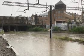 Euston station was shut down after lines flooded last night