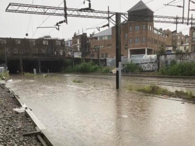 Euston station was shut down after lines flooded last night