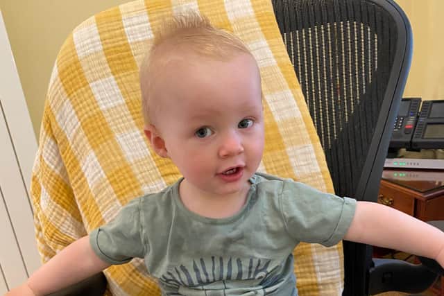 My grandson Teddy was luckily the least affected by Covid