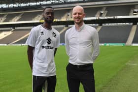 Mo Eisa with Sporting Director Liam Sweeting