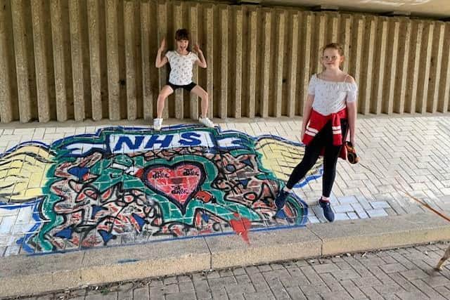 These children created a chalk tribute to the NHS