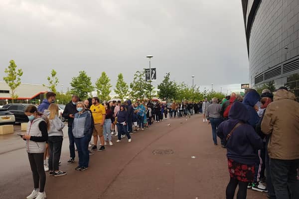 Fans were still queueing to get in after the match had started