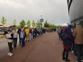 Fans were still queueing to get in after the match had started