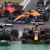 Valtteri Bottas crashed at the start of the Hungarian Grand Prix and collected both Red Bulls