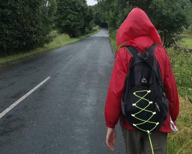 Jude is walking 200 miles across the country