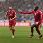 Hiram Boateng celebrates his goal at Bolton
