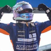 Daniel Ricciardo celebrates his victory at the Italian Grand Prix