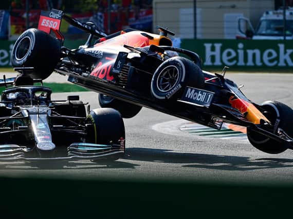 Max Verstappen ended up on top of Lewis Hamilton's Mercedes at the Italian Grand Prix