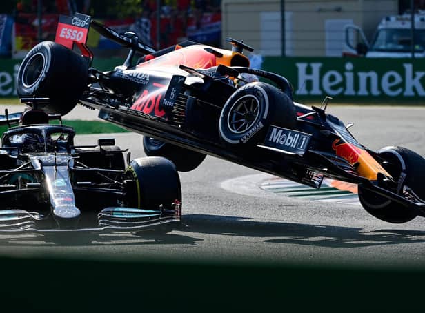 Max Verstappen ended up on top of Lewis Hamilton's Mercedes at the Italian Grand Prix