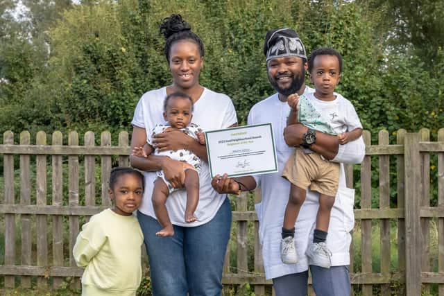 Neighbour of the year Abiodun Adeleye and his family