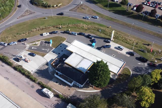 The Shell petrol station at Stacey Bushes