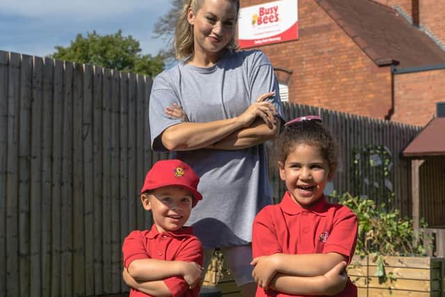 Kimberly Wyatt with Busy Bees members