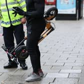 Police deal with an e-scooter incident