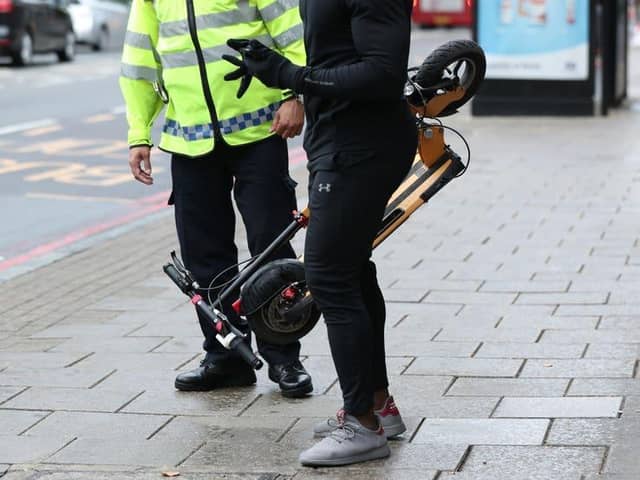 Police deal with an e-scooter incident