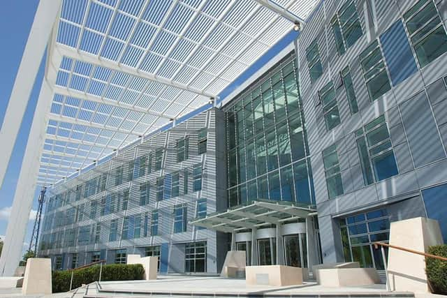 The iconic Quadrant building houses around 3,000 Network Rail staff in MK