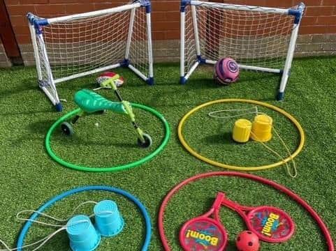 New play equipment has been provided for the new garden