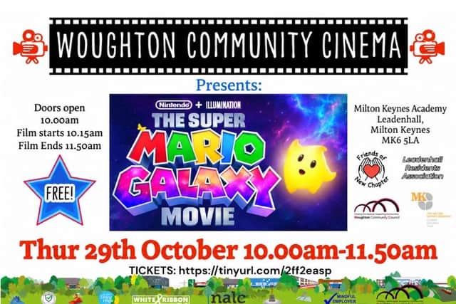 Woughton Community Cinema is hosting a showing of The Super Mario Galaxy movie on Thursday October 29