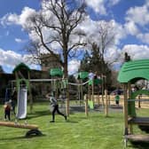 Youngsters enjoying the new playground at Little Horwood 