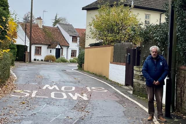 Picture shows the narrow bend on Walton Road