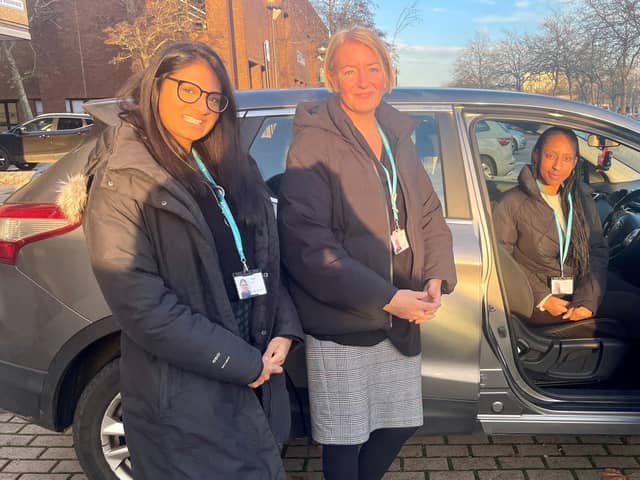 Victoria Collins, Director of Adult Services (centre) with Tejal (left) and Adele (right), experienced social workers at Milton Keynes City Council