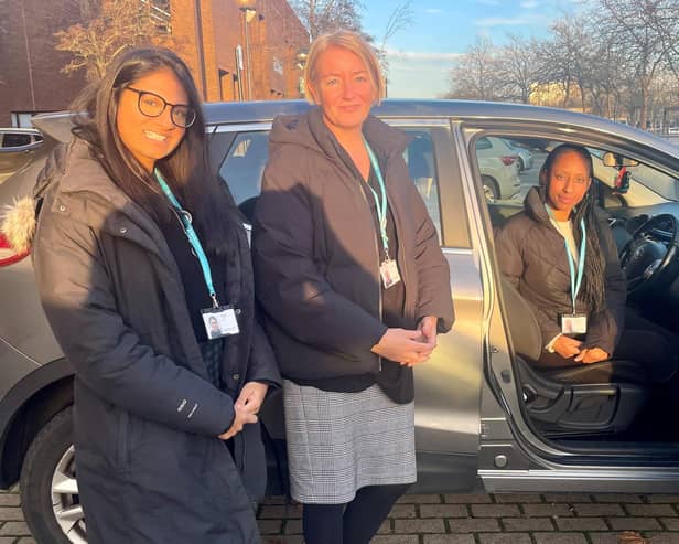 Victoria Collins, Director of Adult Services (centre) with Tejal (left) and Adele (right), experienced social workers at Milton Keynes City Council