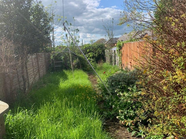 There is a garden at the back