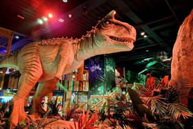 Volcano Falls Adventure Golf features moving dinosaurs