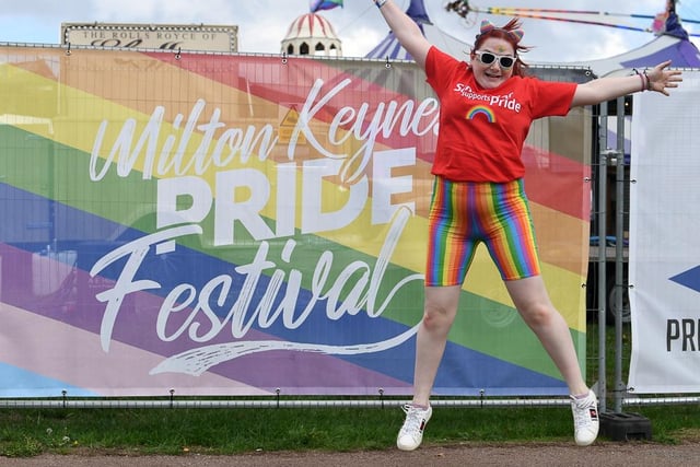 Jumping for joy at Mk Pride