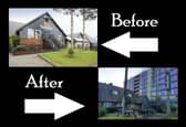 These photos show this corner of Central Milton Keynes before and after a high rise development of apartments