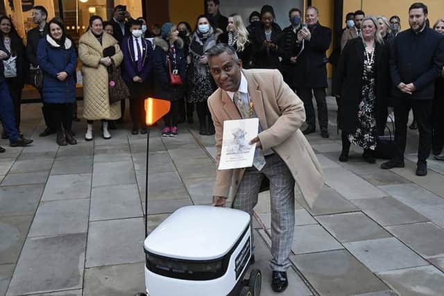 Former MK Mayor Mohammed Khan sent the city status bid off in a Starship robot