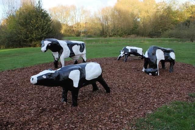 This is how MK's famous concrete cows normally look