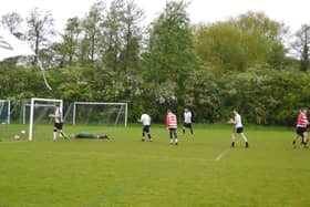 Graham Bramwell, Team Mixxos - saves a goal, and ends up face down in the mud!