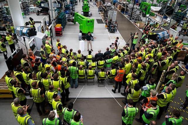 Prime Minister Rishi Sunak visits Niftylift during a visit to Milton Keynes