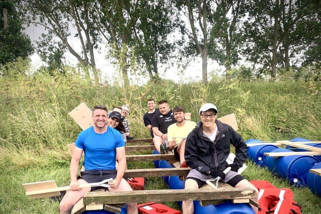 MP Ben Everitt posted a photo of himself and Scott Balazs, who is third from the front on the right, enjoying Olney raft race earlier this month