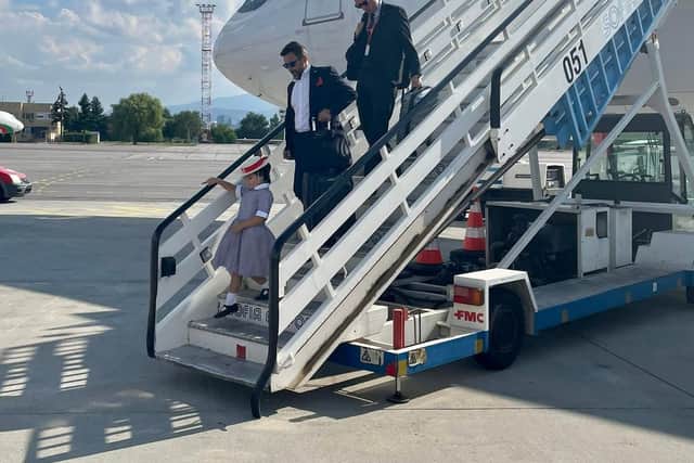 Madison arriving in Bulgaria