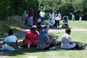 Crowds enjoyed the sunshine at the Eid celebration