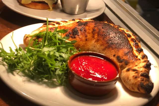 Delicious Calzone fresh from the wood-fired oven