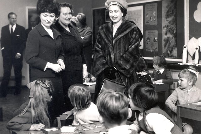 The Queen at Rivers School in Bletchley 1966. Photo: Living Archive MK