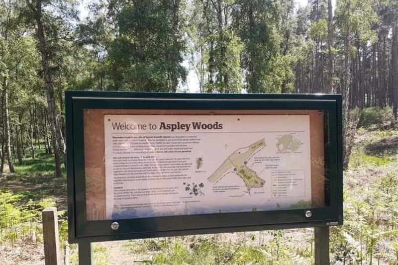 Aspley Woods covers 326 hectares of mainly conifer plantation woodland with some areas of semi-ancient natural woodland, and is located between Woburn Sands, Bow Brickhill and Aspley Guise.