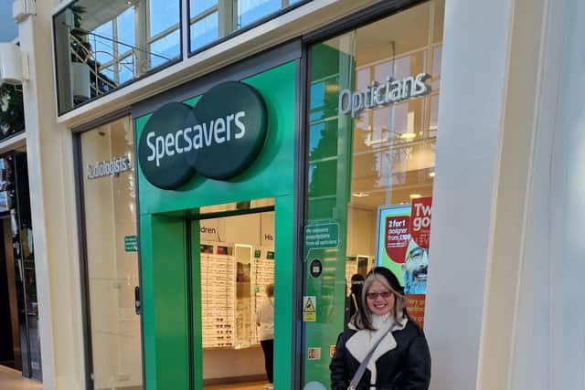Audrey Tang outside Specsavers Milton Keynes, the headline sponsors