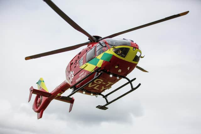 One of the Air ambulances sent to people in need