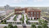 A planning application has been submitted to turn Santander Bank's former premises in Milton Keynes into 250,000 square feet of office space