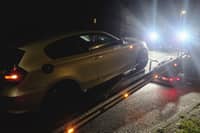 A driver with no license and no insurance was found by police after failing to stop and fleeing his vehicle in Milton Keynes. Photo: Thames Valley Police