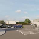 An artists' impression of the new Lidl planned for Milton Keynes