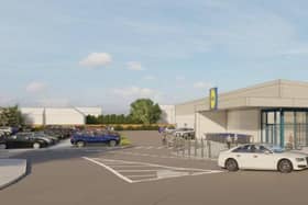 An artists' impression of the new Lidl planned for Milton Keynes
