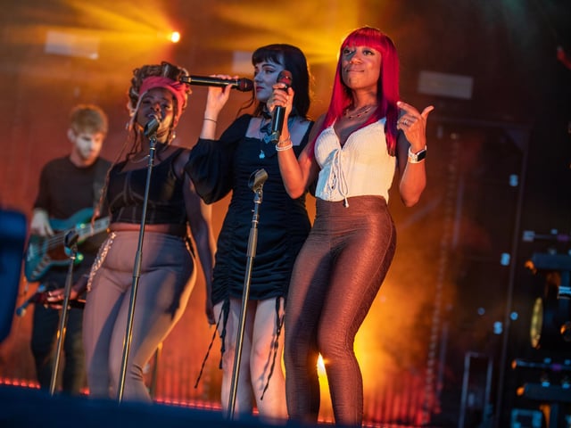 Members of Rag 'n' Bone Man's band performing at Campbell Park, Milton Keynes, July 16, 2022. Photo by David Jackson.