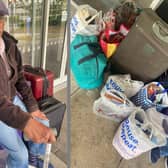 Oscar Abeyratna and 40-year-old Dussy spend their nights sheltering inside MK Central Station until it closes, then wandering around local parks until the shopping building opens to offer some warmth. Photo: Oscar and Dussy Abeyratna