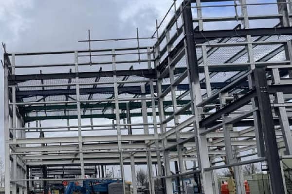 The new Taco Bell drive-thru is under construction at Stadium MK
