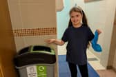 Zoe Marlow, 9, campaigned successfully for plastic show covers to be recycled at the gym and swimming pool